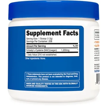 Nutricost N-Acetyl L-Cysteine Powder 250g Vegan Non-GMO