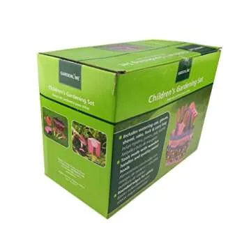 Apol Gardening Tool Set for Kids Children Includes Watering Can Gloves Shovel Rake Fork and Carry Bag Girls Boys Gift (Pink)