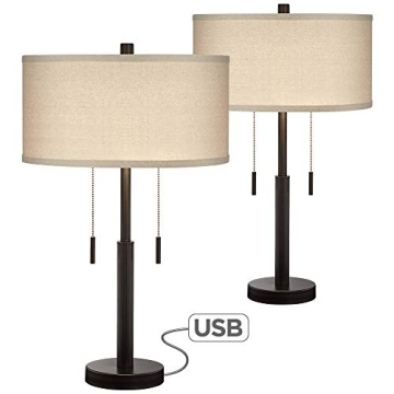 Franklin Iron Works USB Table Lamp Set for All Decor Styles