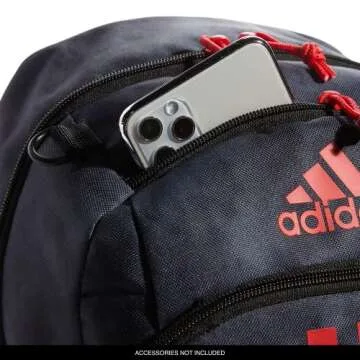 adidas Creator Backpack Discontinued, Stone Wash Carbon/Vivid Red, One Size