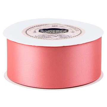 VATIN Double Face Coral Satin Ribbon for Elegant Gifts