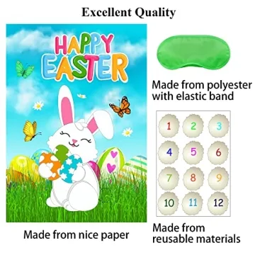 HRENCY Pin The Tail on The Bunny Fun Game for All Ages