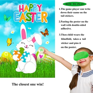 HRENCY Pin The Tail on The Bunny Fun Game for All Ages