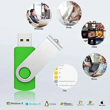 KOOTION 5 Pack 1GB USB Flash Drives in Various Colors