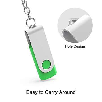 KOOTION 5 X 1GB USB Flash Drives Thumb Drives Pack Memory Stick USB 2.0(5 Colors: Black Blue Green Purple Red)