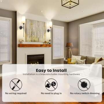 Battery Operated Wall Sconce Set of 2, Rechargeable Wall Sconce With Remote Dimmable Wireless Battery Powered Wall Lamp Decor Fixture For Bedroom Living Room White Fabric Shade Included Bulbs