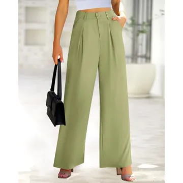 BTFBM Women High Waist Wide Leg Palazzo Pants with Pockets
