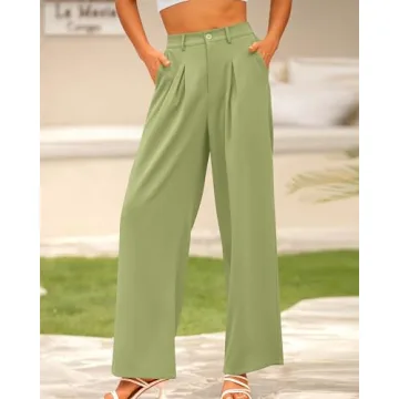 BTFBM Women High Waist Wide Leg Palazzo Pants with Pockets