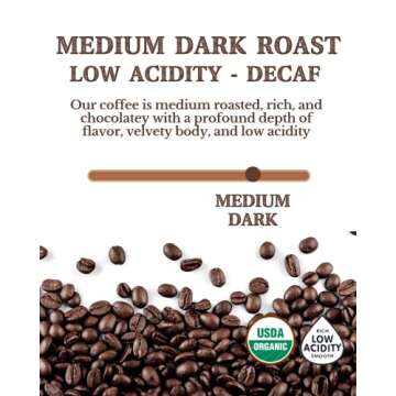 5LB Organic Decaf Coffee - Rich Flavor, Low Acidity