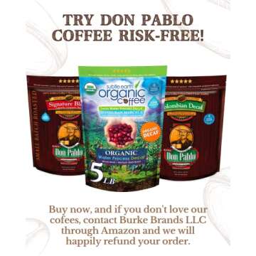 5LB Organic Decaf Coffee - Rich Flavor, Low Acidity