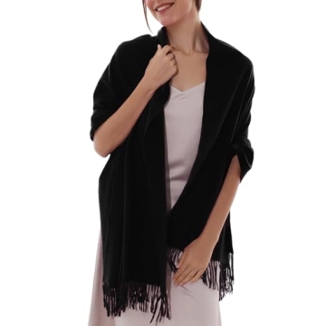 RIIQIICHY Winter Black Pashmina Shawl for Women