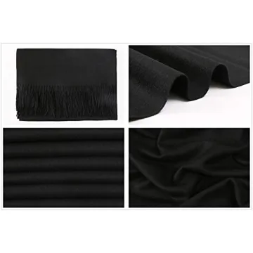 RIIQIICHY Winter Black Pashmina Shawl for Women