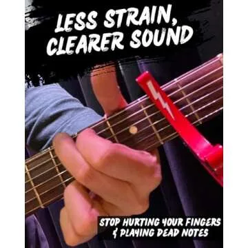 Guitar Capo for Acoustic and Electric Guitars - Guitar Accessory to Instantly Change Key & Chord - Quick Release, Spring Action Grabber - White Lightning Design