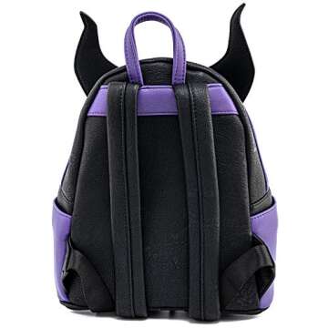 Loungefly Disney Maleficent Faux Leather Cosplay Womens Double Strap Shoulder Bag Purse