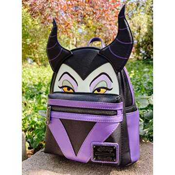 Loungefly Disney Maleficent Faux Leather Cosplay Womens Double Strap Shoulder Bag Purse