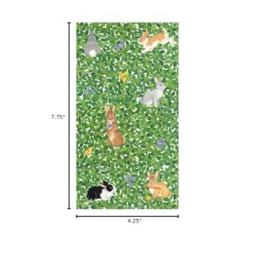 Caspari Bunnies and Boxwood Paper Guest Towel Napkins - 15 Per Package