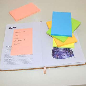 Vanpad Sticky Notes 3x5 in Bright Stickies Colorful Super Sticking Power Memo Pads Strong Adhesive 6 Pads/Pack 75 Sheets/pad