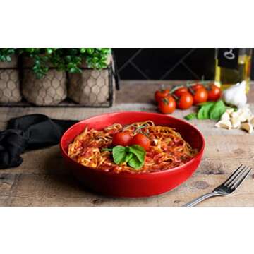 KooK Pasta Bowl, Salad Bowls, Soup, Serving Bowls, Ceramic, Large Capacity, Microwave & Dishwasher S...