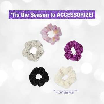 Scunci by Conair 5pk Snowflake Scrunchie Star Gift Box - hair accessories for women and teen girls -...