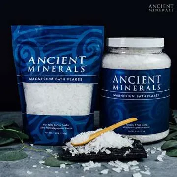 Ancient Minerals Magnesium Bath Flakes & Magnesium Oil Spray Bundle - Pure Genuine Zechstein Chlorid...