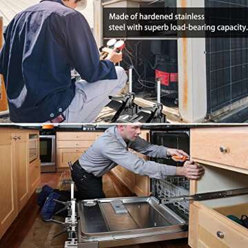 AMZKEIO Lever Arm Lifter, 12 Inch Labor Saving Arm Jack, Drywall Hand Jack Lift Tool for Wall Tile and Positioning Aid, Cabinet Jack and Board Lift, Door Lifter Tool, Man's Tool Gift (2PCS)