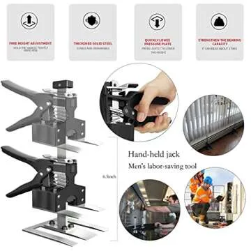 AMZKEIO Lever Arm Lifter, 12 Inch Labor Saving Arm Jack, Drywall Hand Jack Lift Tool for Wall Tile and Positioning Aid, Cabinet Jack and Board Lift, Door Lifter Tool, Man's Tool Gift (2PCS)