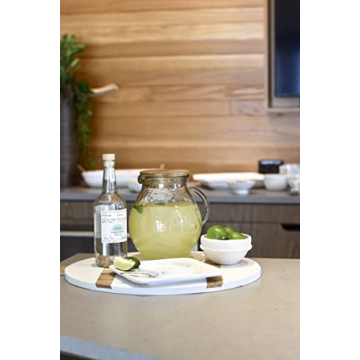 Mud Pie Glass Margarita Pitcher with Lid and Spoon Serving Set