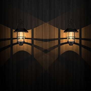 2 Pack Security Solar Hanging Lanterns Outdoor, Solar Wall Lights Outdoor, Solar Porch Lights Outdoor Lanterns 15 Lumen Heavy Glass & Stainless Solar Powered Porch Lights