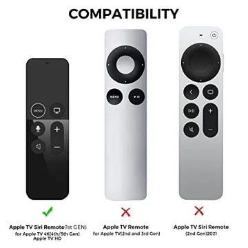 Apple TV Remote Case with AirTag Holder Anti-Slip Silicone Cover
