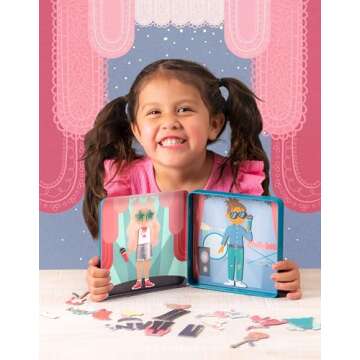 Stephen Joseph, Magnetic Dress Up Dolls 40 PC Play Set – Screen-Free Pretend Play Magnetic Case, I...