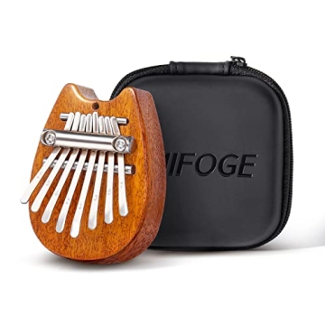 MIFOGE Mini Kalimba Thumb Piano 8Keys Wooden,Exquisite Finger Piano with Lanyard Waterproof Protecti...