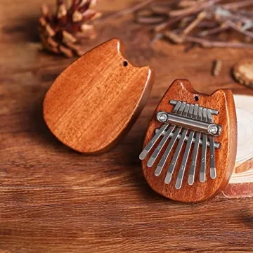 MIFOGE Mini Kalimba Thumb Piano 8Keys Wooden,Exquisite Finger Piano with Lanyard Waterproof Protective Box,Musical Instrument,Gift for Toddler Child Valentines Adult Beginners