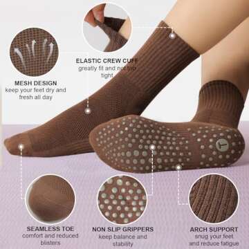 Purchase floconssy Non Slip Pilates Socks for Women Online
