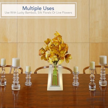 Elegant 10" Royal Imports Mirror Glass Flower Vase