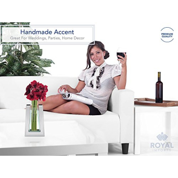 Elegant 10" Royal Imports Mirror Glass Flower Vase