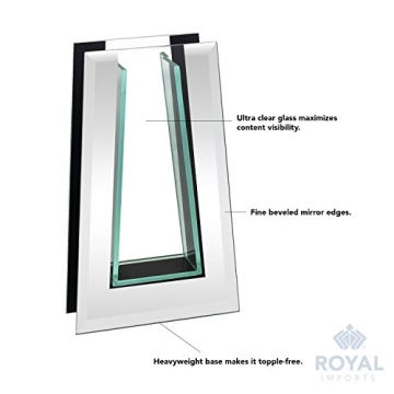 Elegant 10" Royal Imports Mirror Glass Flower Vase