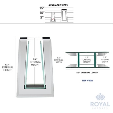 Elegant 10" Royal Imports Mirror Glass Flower Vase