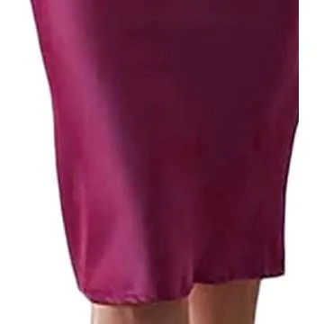 xxxiticat Women's Sleeveless Spaghetti Strap Satin Dress Cocktail Beach Evening Party Cowl Neck Dot Leopard Midi Dresses(Split,BU,M)