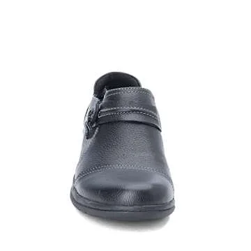 Clarks Women's Cheyn Madi Loafer, Black Tumbled Leather, 8 M US