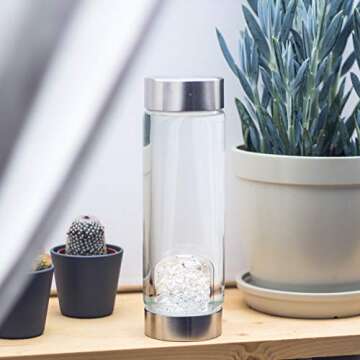 VitaJuwel ViA Luna Crystal Water Bottle with Moonstone