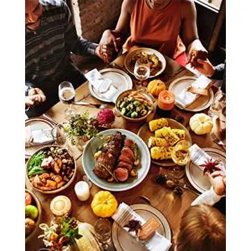 Fall Napkins 20 x 20 Inch Set of 4 White Pumpkin Leaf Branch Reusable Washable Thanksgiving Cloth Napkins Gray Stripes Hand Towels for Picnic Party Table Decorations