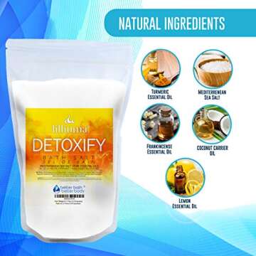 Detoxify Bath Salt 40 Ounces Mediterranean Sea Salt with Peppermint and Frankincense Essential Oils