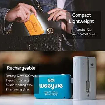 Weeylite S03 RGB LED Video Light, App Control Mini Pocket LED On-Camera Camcorder Light Portable Camera Lighting for Photography,CRI 95+ 2800-6800K Dimmable LED Video Panel Light for Pictures/Portrait