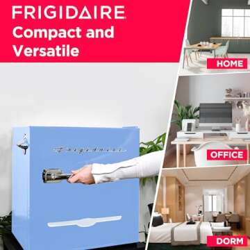 Frigidaire EFR176 Retro Compact Fridge with Chiller Mini Refrigerator with Built-in Bottle Opener fo...