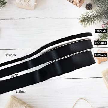 TONIFUL 1 Inch x 100yds Light Purple Satin Ribbon, Thin Solid Color Satin Ribbon for Gift Wrapping, Crafts, Hair Bows Making, Wedding Party Decoration, Invitation Cards, Floral Bouquets, Christmas