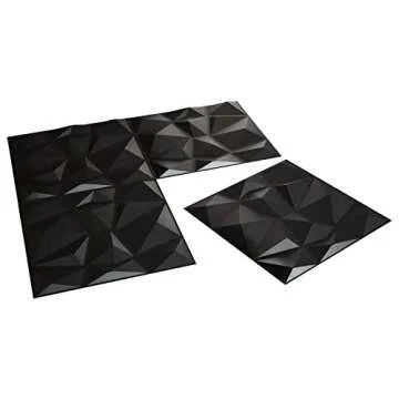 Art3d 3D Wall Panels, Black Diamond Design, 12 Pack