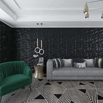 Art3d 3D Wall Panels, Black Diamond Design, 12 Pack