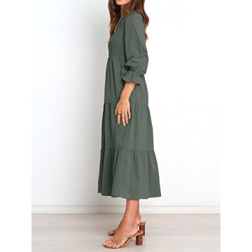 BTFBM Women's Long Sleeve Boho Dress Fall 2024