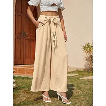 Miessial Women's Summer Palazzo Pants - Elegant & Comfy