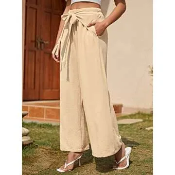 Miessial Women's Summer Palazzo Pants - Elegant & Comfy